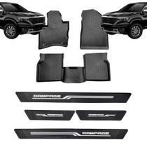 COMP Kit Automotivo Rampage: Tapete Tipo Bandeja 4P Preto c/ 5 Peças + Soleira Preta 4P Grid COMP Kit Automotivo Rampage: Tapete Tipo Bandeja 4P Preto c/ 5 Peças + Soleira Preta 4P Grid