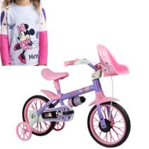 COMP Kit Bicicleta Infantil Aro 12" Minnie Disney + Camiseta Minnie UV50+ - Nathor