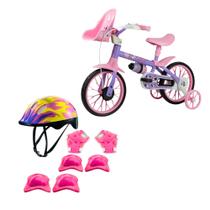 COMP Kit Bicicleta Infantil Aro 12 Minnie Disney Nathor + Proteção Completa Zippy Toys