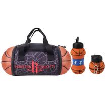 COMP Kit Bolsa Térmica NBA Houston Rockets 4,7L + Garrafa Dobrável 550ml Futebol e Magia