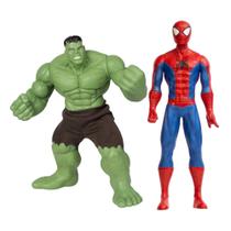 COMP Kit Boneco Colecionável Articulado: Hulk Smash 45cm + Homem Aranha Extreme 50cm