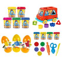 COMP Kit Brincando com Galinha Pintadinha: 2 Massinhas + Baby Van + Ovo Surpresa (3+ Anos)