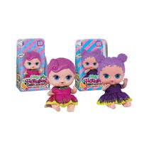 COMP Kit Brinquedo Infantil Bonecas 19cm Coleção Frutinhas Uva e Groselha Blister Cheirinho de Fruta