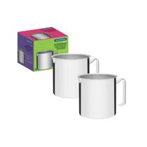 COMP Kit c/ 2 Fervedores 1,4L Allegra Aço Inox 12cm Caneco Leiteira Cozinha Tramontina - 62664121