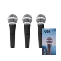 COMP Kit c/ 3 Microfones Dinâmicos com Fio Chumbo Leson - LS-58 2AM002303