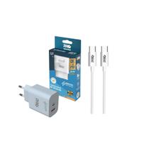 COMP Kit Cabo Carregador Universal Ultrarrápido QC+PD 20W + USB-C p/ USB-C 1 Metro Pro Eletronic