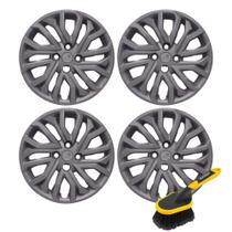 COMP Kit Calotas Grid Aro 15” Argo/Cronos 2022 + Escova Macia de Limpeza para Rodas Vonder