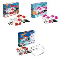 COMP Kit Carimbos Hot Wheels + Carimbos Patrulha Canina + Carimbos Sereia com Giz Xalingo