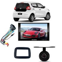 COMP Kit Central Multimídia 7 pol RS805BR Fiat Mobi 2016 a 2022 sem Som de Fábrica Moldura + Chicote + Câmera