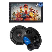 COMP Kit Central Multimídia H-Tech + Kit Alto Falantes 2 Vias 6" Pol Mezzo Ophera 160W RMS