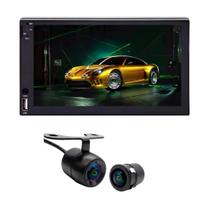 COMP Kit Central Multimídia MP5 1din 7" USB Bluethooth Touch + Câmera de Ré Borboleta HD