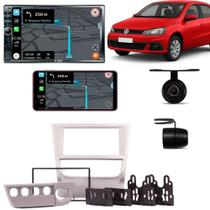 COMP Kit Central Multimídia Mp5 Gol Voyage Saveiro G6 2013 2014 2015 Prata + Câmera de ré