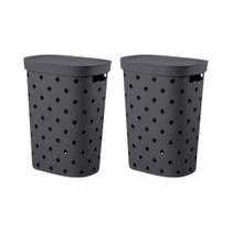 COMP Kit com 2 Cestos de Roupas com Tampa Puffer 49L COMP Kit com 2 Cestos de Roupas com Tampa Puffer 49L