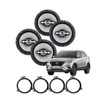 COMP Kit Creta Alto Falantes Automotivos 6" Quadriaxial 70W RMS Cada + Aros Adaptadores