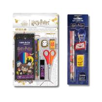 COMP Kit Escolar Harry Potter: Kit Escolar com Lápis de Cor 12 Cores e Acessórios + Kit Lápis HB