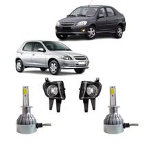 COMP Kit Farol de Milha Celta 2007 à 2015 e Prisma 2007 à 2012 + Lâmpadas LED HB4 6000K