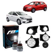 COMP Kit Farol de Milha Onix Joy 15 16 Suits H27 + Lâmpadas LED H27 6500K JR8 Iluminação Premium