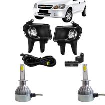 COMP Kit Farol de Milha Prisma 2012 Celta 2012 a 2015 + Lâmpadas Automotivas LED HB4 6000K Suits