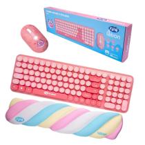 COMP Kit Fini Sem Fio Teclado Mouse Wireless + Apoio de Pulso Marshmallow Letron