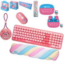 COMP Kit Fini Sem Fio Teclado Mouse Wireless + Fone de Ouvido + Caixa de som + Apoio de Pulso Marshmallow Letron COMP Kit Fini Sem Fio Teclado Mouse Wireless + Fone de Ouvido + Caixa de som + Apoio de Pulso Marshmallow Letron