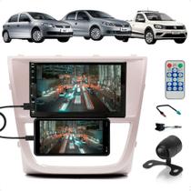 COMP Kit Gol G5 Central Multimídia MP5 2 Din 7" Bluetooth SD USB AUX Espelhamento + Câmera de ré + Moldura + Chicotes