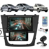 COMP Kit Gol G5 Central Multimídia MP5 2 Din 7" Bluetooth SD USB AUX Espelhamento + Câmera de ré + Moldura + Chicotes