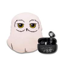 COMP Kit Harry Potter Fone Sem Fio Bluetooth Earbuds + Almofada Huggy Edwiges Fans Collection