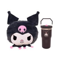 COMP Kit Kuromi: Almofada Huggy + Copo Térmico 650ml Tumbler Hanger Zona Criativa COMP Kit Kuromi: Almofada Huggy + Copo Térmico 650ml Tumbler Hanger Zona Criativa