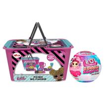 COMP Kit LOL Surprise Cesta Pic Nic 16 Peças + Boneca Bubble Surprise Lil Sisters 1 Und. Sortida