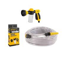 COMP Kit Mangueira Vonder 20m c/ Esguicho Simples + Esguicho 8 Funções Lock On p/ Jardim