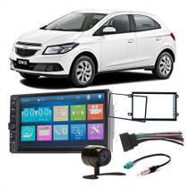 COMP Kit Multimídia 2 din Onix 2012 a 2019 MP5 7 pol Evolve Slim GP348 Multilaser + Moldura + Câmera de ré + Chicotes COMP Kit Multimídia 2 din Onix 2012 a 2019 MP5 7 pol Evolve Slim GP348 Multilaser + Moldura + Câmera de ré + Chicotes
