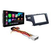 COMP Kit Multimídia Android 4GB+64GB 7" + Moldura Fit 15 e WR-V 17 Em Diante + Chicote de Ligação