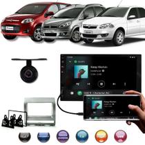 COMP Kit Multimidia H-Tech HT-3000 Fiat Palio/Weekend Siena/Strada/Idea 2003 á 2012 + Câmera de Ré + Moldura