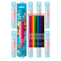 COMP Kit Papelaria Atacado 10 Caixas de Lápis de Cor 12 Cores Cada