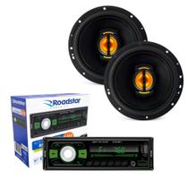 COMP Kit Par de Alto-Falantes Leson JB6 Flex 6" 110W + Auto Rádio Roadstar RS-2724BR