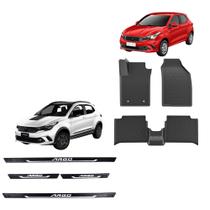 COMP Kit Protetor Essencial Fiat Argo 2017 em diante: Tapete Bandeja 4P + Soleira Preta 4P Grid COMP Kit Protetor Essencial Fiat Argo 2017 em diante: Tapete Bandeja 4P + Soleira Preta 4P Grid