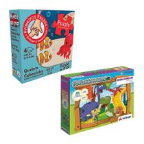 COMP Kit Quebra-Cabeça Infantil Cooper Fun Fundo do Mar + Big Fofossauros Xalingo