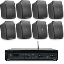COMP Kit Som Ambiente Amplificador Slim Optical G5 300W + 8 Caixas HS Academias 420m² - FRAHM