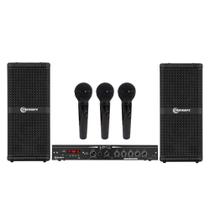 COMP Kit Som Ambiente: Amplificador THS4600 + 2 Caixas T200.2 HF + Microfone SM-58 P4 Profissional