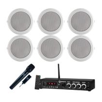 COMP Kit Som Ambiente com 3 Pares de Arandelas Leson LS78-AR + Microfone AR100 + Receiver THS1900