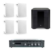 COMP Kit Som Ambiente Frahm para Loja de Conveniência até 100m² - Amplificador + Arandela + Subwoofer