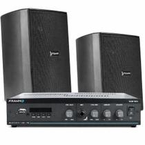 COMP Kit Som Ambiente Frahm para Mercados até 200m² - Amplificador + Caixas de Som Discretas