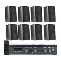 COMP Kit Som Ambiente Frahm Salão de Beleza 200m² Amplificador Slim 1600 G5 + 8 Caixas de Som PS200 New