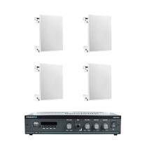 COMP Kit Som Ambiente para Lojas de Roupas e Tênis até 100m² Amplificador + 4 Arandelas Frahm