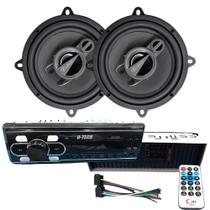 COMP Kit Som Automotivo com Alto-Falantes Triaxiais Leson Diamond 5” + Rádio Bluetooth HT-1023