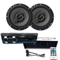 COMP Kit Som Automotivo com Alto-Falantes Triaxiais Leson Diamond 6” + Rádio Bluetooth H-Tech