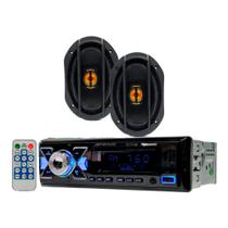 COMP Kit Som Automotivo: Rádio Bluetooth + Kit de Alto Falantes 6x9 Polegadas