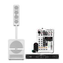 COMP Kit Som Ideal para Voz Violão Bar Taramps com Sub 12 Caixa 400.4 HF Mesa T0302 Haste Suporte Amplificador