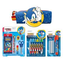 COMP Kit Sonic: Lápis de Cor 12 Cores + Borracha Retrátil + Estojo c/ Patch + Giz de Cera 12 Cores COMP Kit Sonic: Lápis de Cor 12 Cores + Borracha Retrátil + Estojo c/ Patch + Giz de Cera 12 Cores