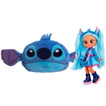 COMP Kit Stitch: Almofada Formato Stitch c/ Aplique + Boneca BFF Cry Babies Stitch Multikids COMP Kit Stitch: Almofada Formato Stitch c/ Aplique + Boneca BFF Cry Babies Stitch Multikids